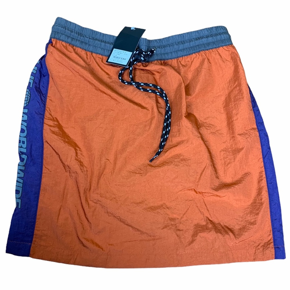 HUF Worldwide Orange Nystrom Mini Skirt NWT WMNS M